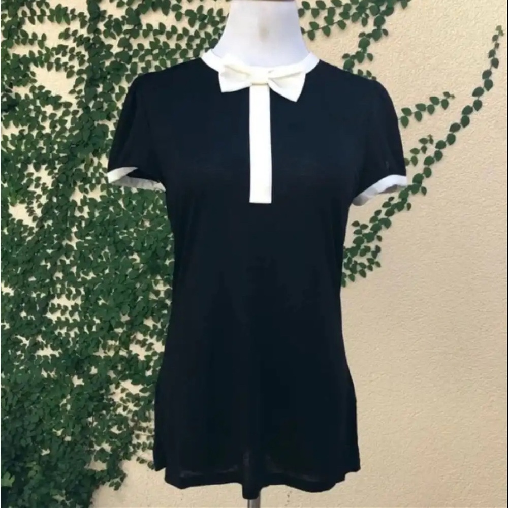 Ted Baker Black and White Women's Bow Top